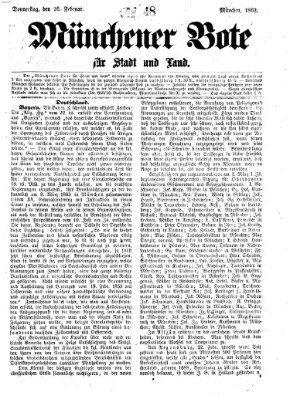 Münchener Bote für Stadt und Land Donnerstag 26. Februar 1863