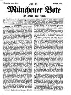 Münchener Bote für Stadt und Land Donnerstag 5. März 1863