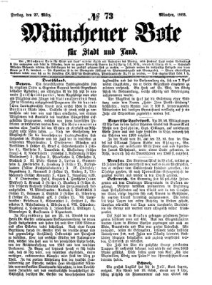 Münchener Bote für Stadt und Land Freitag 27. März 1863