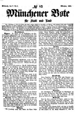 Münchener Bote für Stadt und Land Mittwoch 8. April 1863