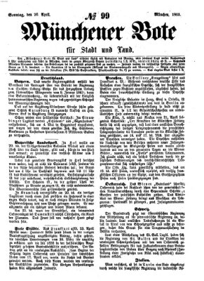 Münchener Bote für Stadt und Land Sonntag 26. April 1863