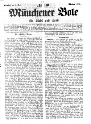 Münchener Bote für Stadt und Land Samstag 9. Mai 1863