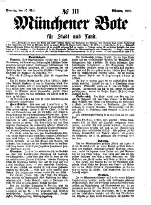 Münchener Bote für Stadt und Land Sonntag 10. Mai 1863