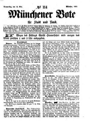 Münchener Bote für Stadt und Land Donnerstag 14. Mai 1863