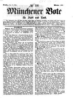 Münchener Bote für Stadt und Land Samstag 16. Mai 1863