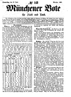 Münchener Bote für Stadt und Land Donnerstag 18. Juni 1863