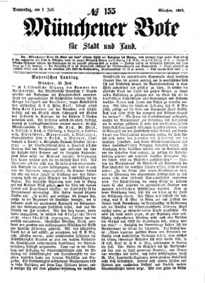 Münchener Bote für Stadt und Land Donnerstag 2. Juli 1863