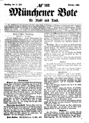 Münchener Bote für Stadt und Land Samstag 11. Juli 1863