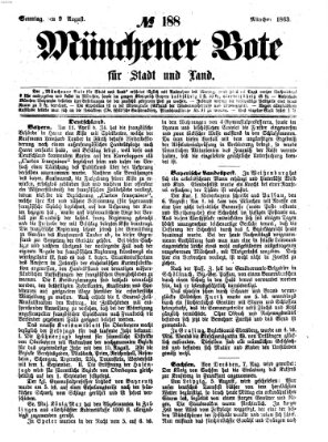 Münchener Bote für Stadt und Land Sonntag 9. August 1863