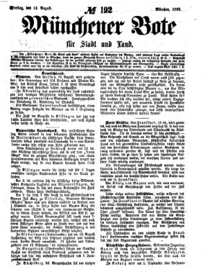 Münchener Bote für Stadt und Land Freitag 14. August 1863