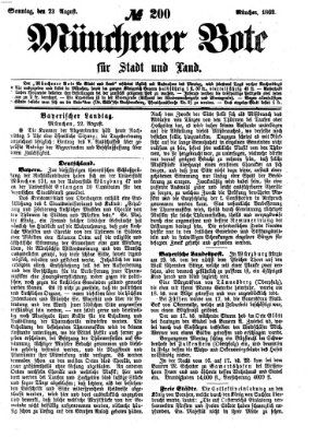 Münchener Bote für Stadt und Land Sonntag 23. August 1863