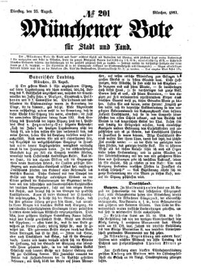 Münchener Bote für Stadt und Land Dienstag 25. August 1863