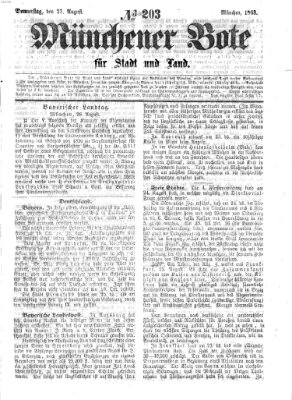 Münchener Bote für Stadt und Land Donnerstag 27. August 1863