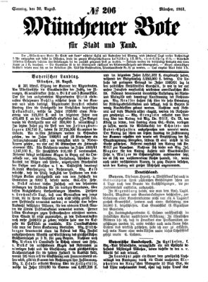 Münchener Bote für Stadt und Land Sonntag 30. August 1863