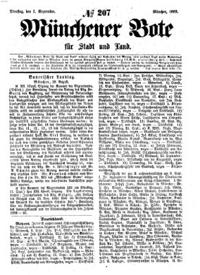 Münchener Bote für Stadt und Land Dienstag 1. September 1863