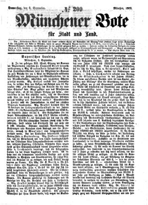 Münchener Bote für Stadt und Land Donnerstag 3. September 1863