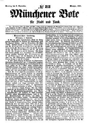 Münchener Bote für Stadt und Land Sonntag 6. September 1863