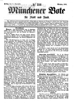 Münchener Bote für Stadt und Land Freitag 11. September 1863