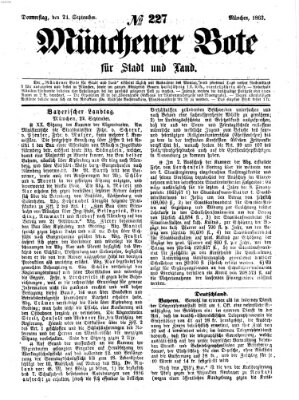 Münchener Bote für Stadt und Land Donnerstag 24. September 1863