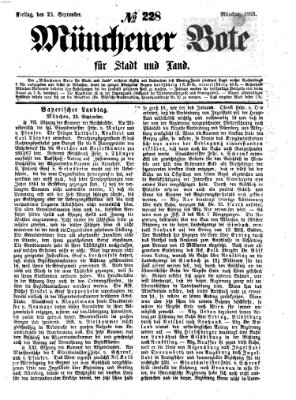 Münchener Bote für Stadt und Land Freitag 25. September 1863