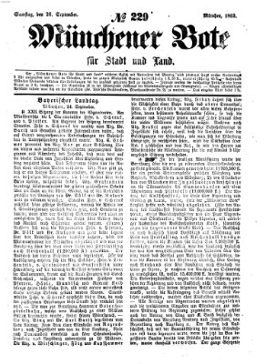 Münchener Bote für Stadt und Land Samstag 26. September 1863