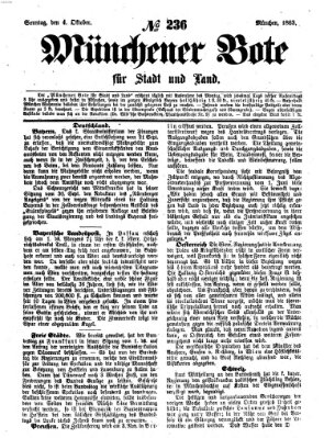 Münchener Bote für Stadt und Land Sonntag 4. Oktober 1863