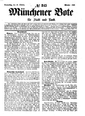 Münchener Bote für Stadt und Land Donnerstag 15. Oktober 1863