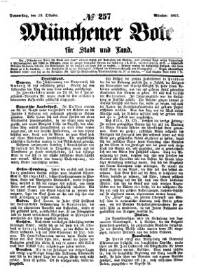 Münchener Bote für Stadt und Land Donnerstag 29. Oktober 1863