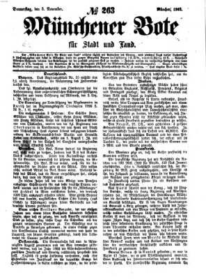 Münchener Bote für Stadt und Land Donnerstag 5. November 1863