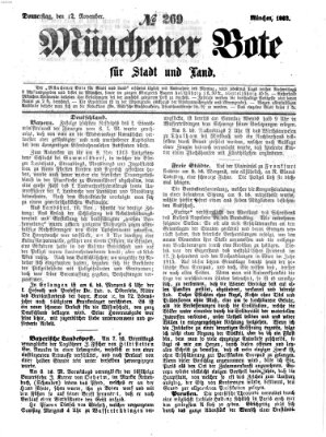 Münchener Bote für Stadt und Land Donnerstag 12. November 1863