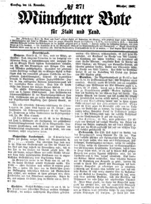 Münchener Bote für Stadt und Land Samstag 14. November 1863