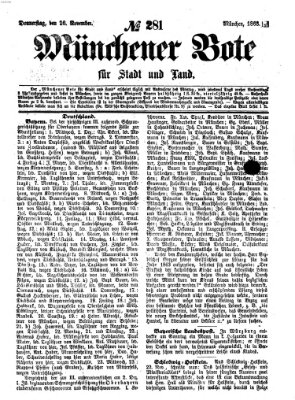 Münchener Bote für Stadt und Land Donnerstag 26. November 1863