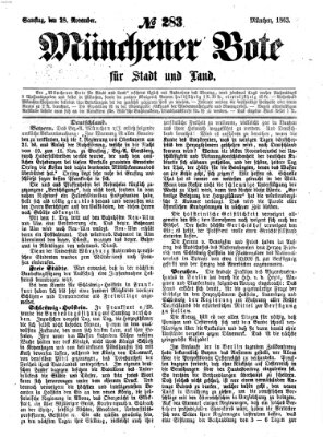 Münchener Bote für Stadt und Land Samstag 28. November 1863