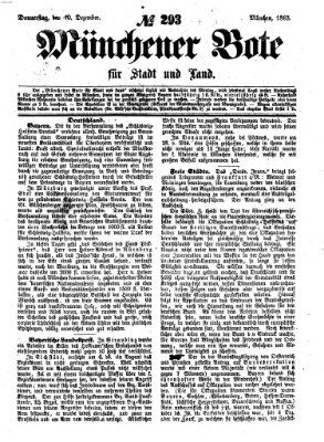 Münchener Bote für Stadt und Land Donnerstag 10. Dezember 1863