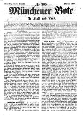 Münchener Bote für Stadt und Land Donnerstag 24. Dezember 1863