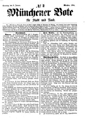 Münchener Bote für Stadt und Land Sonntag 3. Januar 1864