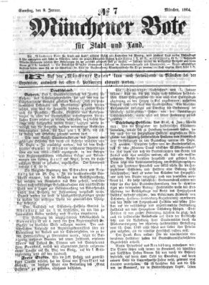 Münchener Bote für Stadt und Land Samstag 9. Januar 1864