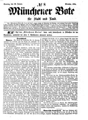 Münchener Bote für Stadt und Land Sonntag 10. Januar 1864