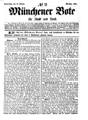 Münchener Bote für Stadt und Land Donnerstag 14. Januar 1864