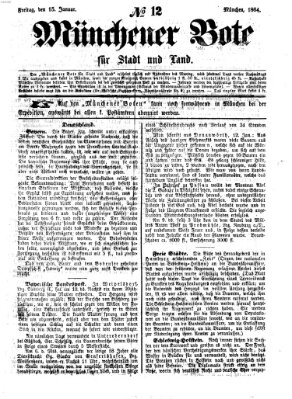 Münchener Bote für Stadt und Land Freitag 15. Januar 1864