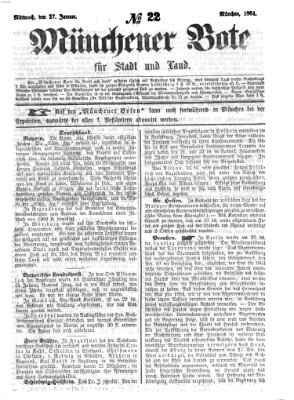 Münchener Bote für Stadt und Land Mittwoch 27. Januar 1864