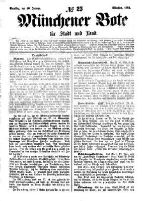 Münchener Bote für Stadt und Land Samstag 30. Januar 1864