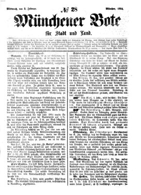 Münchener Bote für Stadt und Land Mittwoch 3. Februar 1864