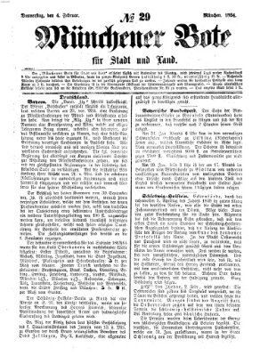 Münchener Bote für Stadt und Land Donnerstag 4. Februar 1864