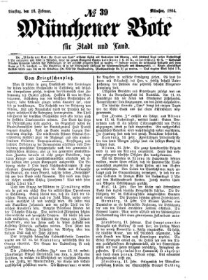 Münchener Bote für Stadt und Land Dienstag 16. Februar 1864