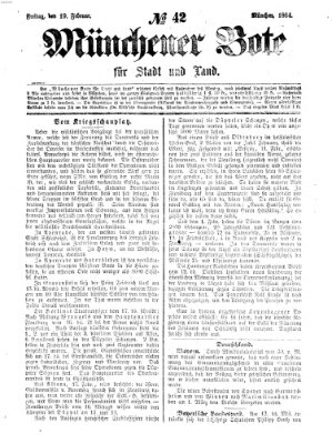 Münchener Bote für Stadt und Land Freitag 19. Februar 1864