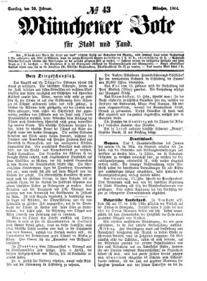 Münchener Bote für Stadt und Land Samstag 20. Februar 1864