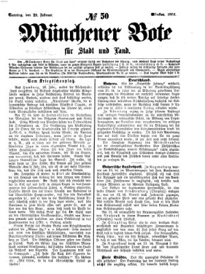 Münchener Bote für Stadt und Land Sonntag 28. Februar 1864