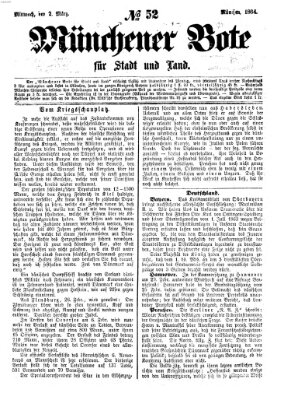 Münchener Bote für Stadt und Land Mittwoch 2. März 1864