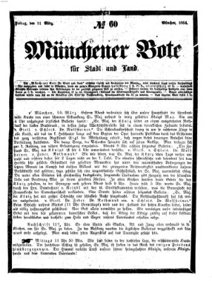 Münchener Bote für Stadt und Land Freitag 11. März 1864